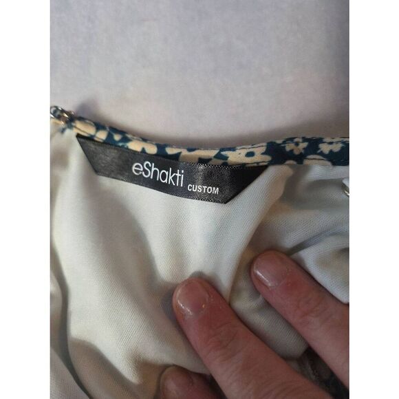 Eshakti Custom Ditsy Floral Pleated Empire Waist Crepe Dress Sz. M EST - Picture 10 of 10